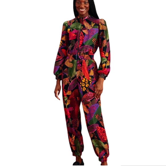 FARM Rio Pants - FARM Rio Leopard Mushroom French Terry Jumpsuit